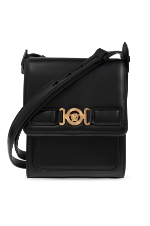 ショルダーバッグ VERSACE Men Shoulder Bags 10191971A13018 1B00V Black Versace Men's Leather Trimmed Black Mini Shoulder Bag | eBay